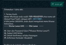 Registrasikan Nomor WA Anda di WA Center Kampus